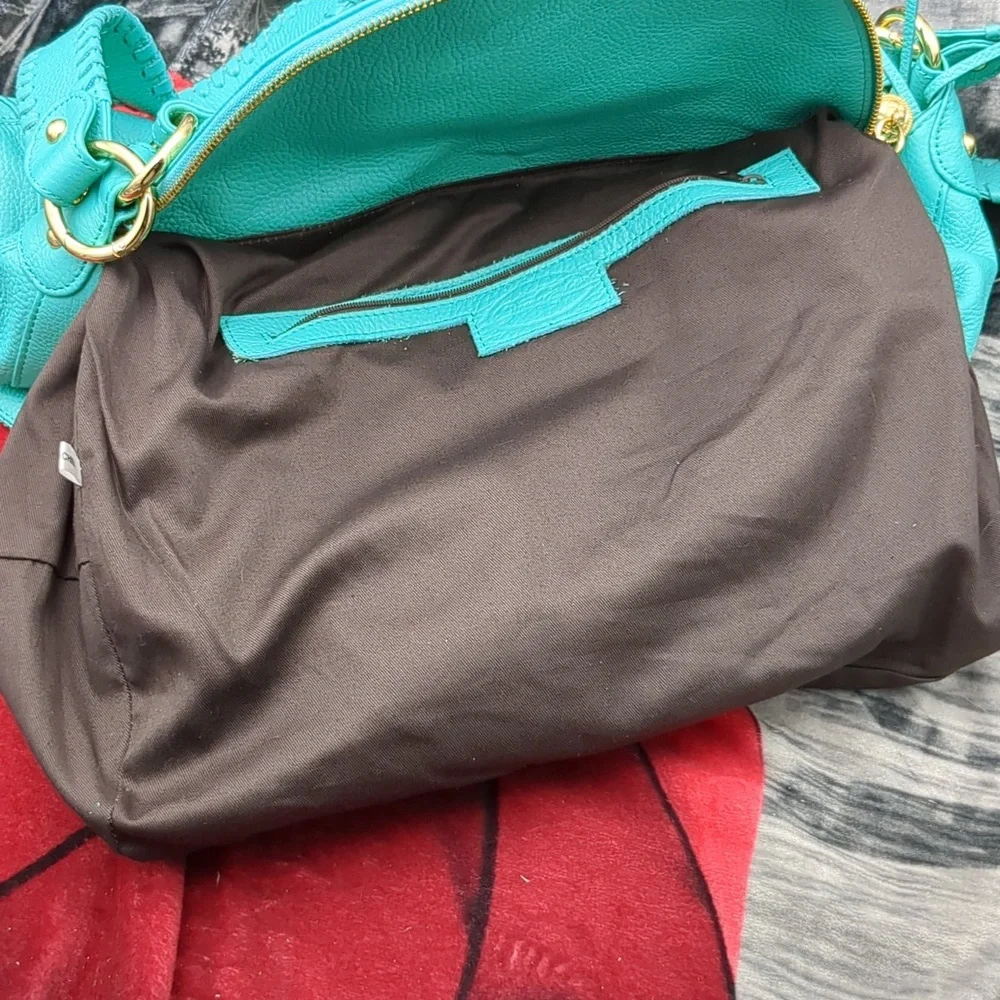 Onna Ehrich Cyan large leather bag